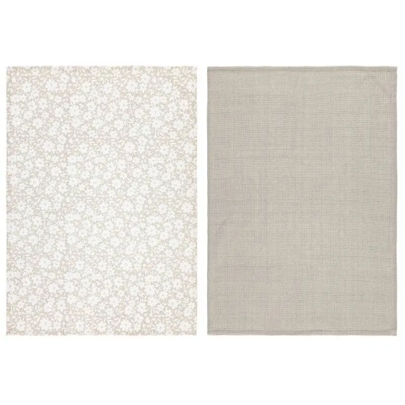 Köögirätikud Bloom 50x70 beež/valge 2 tk