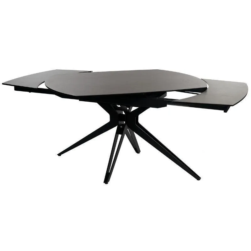 Keerlev/pikendatav söögilaud Rotonda 130x100 must/antratsiit