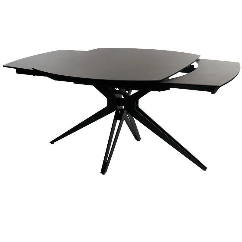 Keerlev/pikendatav söögilaud Rotonda 130x100 must/antratsiit