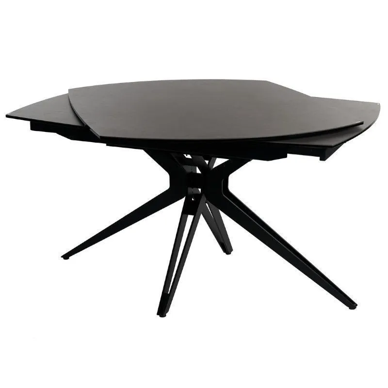 Keerlev/pikendatav söögilaud Rotonda 130x100 must/antratsiit