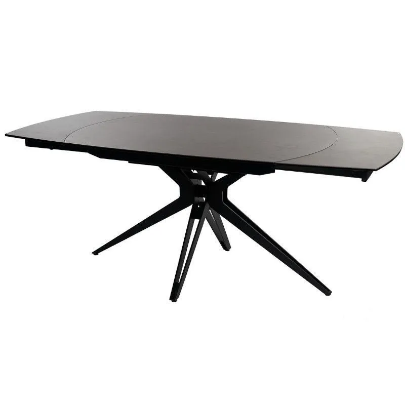 Keerlev/pikendatav söögilaud Rotonda 130x100 must/antratsiit