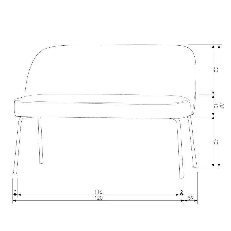 WOOOD Pink-diivan Vogue brass