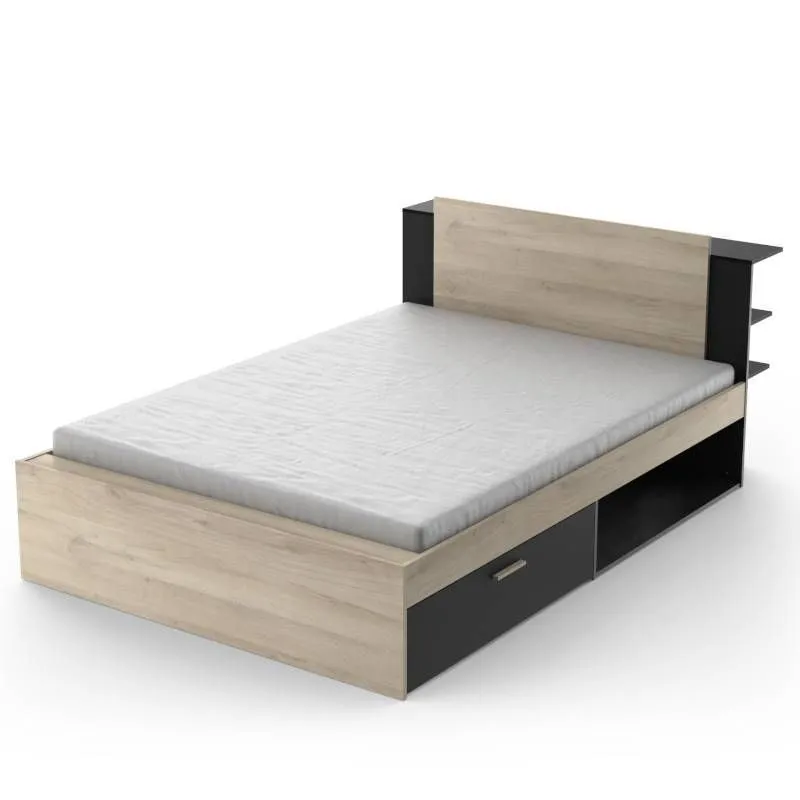 Voodi Life sahtlitega 140x190/200 kronberg/must