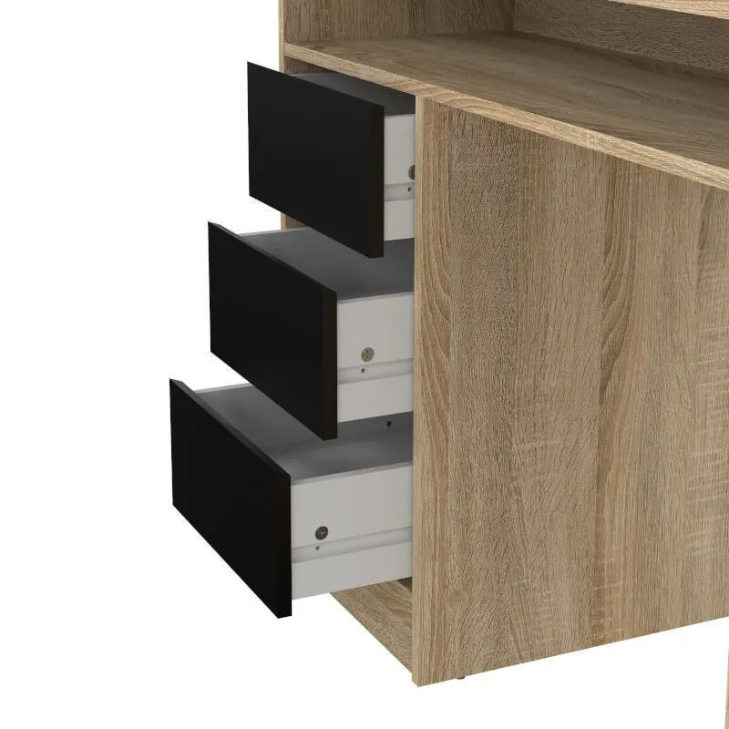 Kirjutuslaud Function 3s1u tamm/must