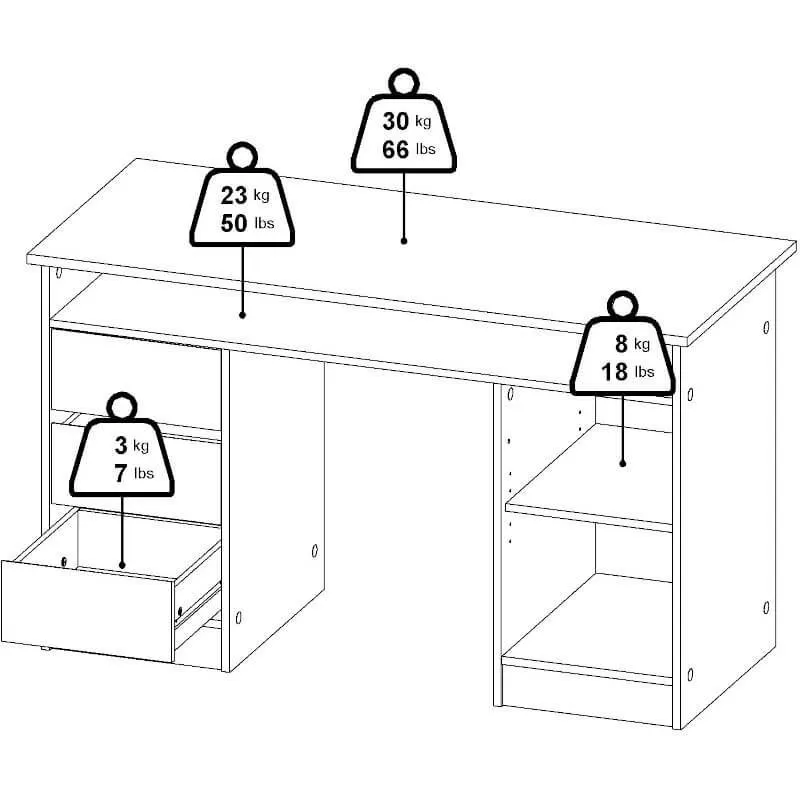 Kirjutuslaud Function 3s1u tamm/must