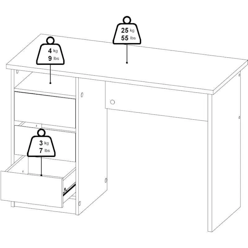 Kirjutuslaud Function 3s valge