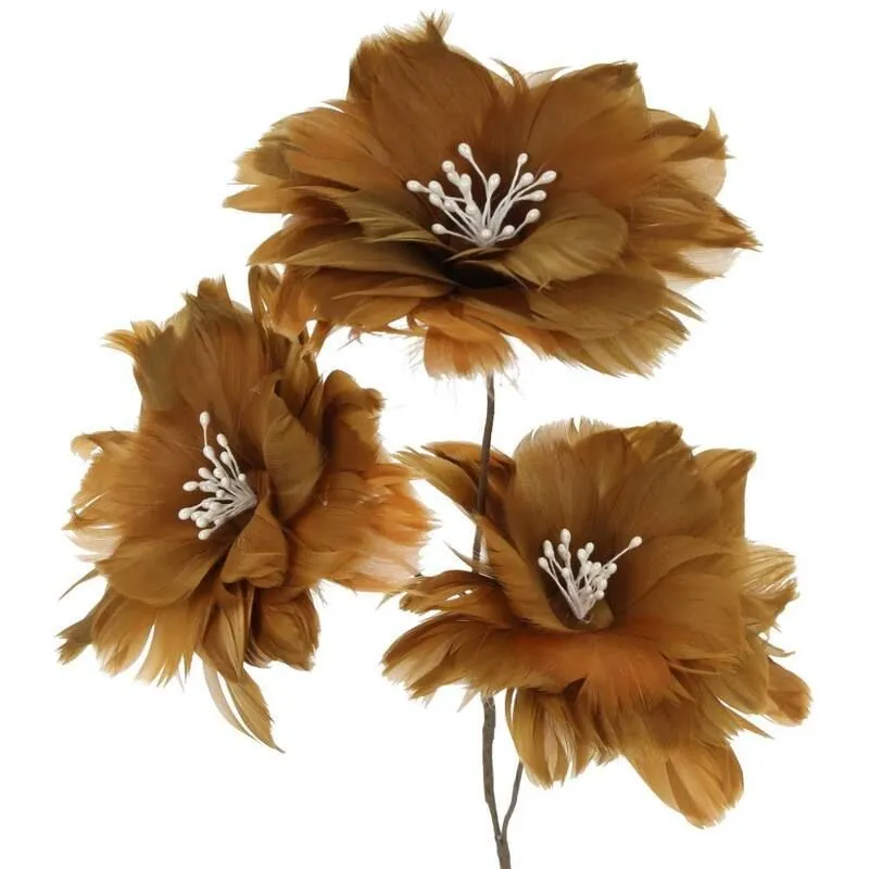 Kunstlill Feather Ochre H75 pruun