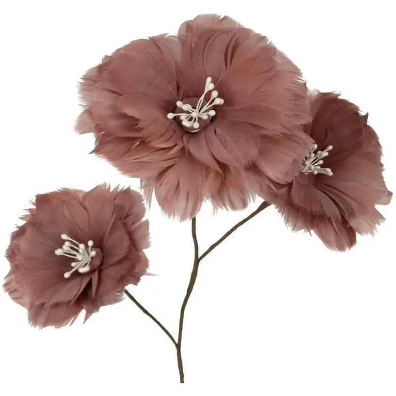 Kunstlill Feather Peach H75 roosakaspruun