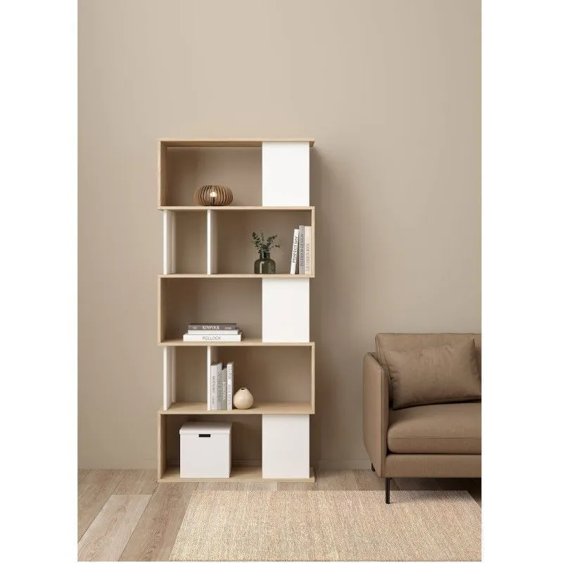 Raamaturiiul Maze hickory/valge