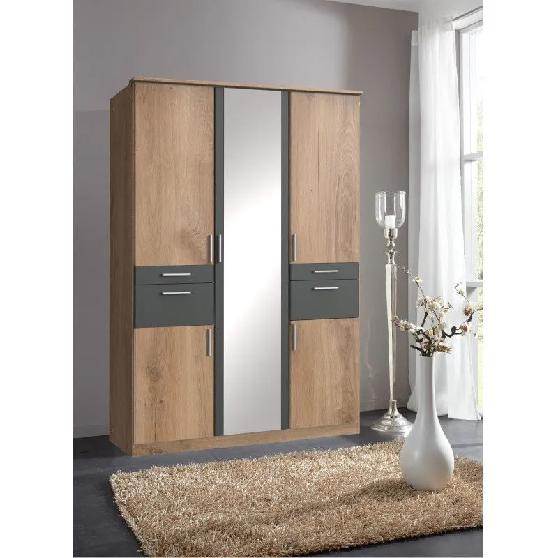 Riidekapp Koblenz tammeplank/grafiit