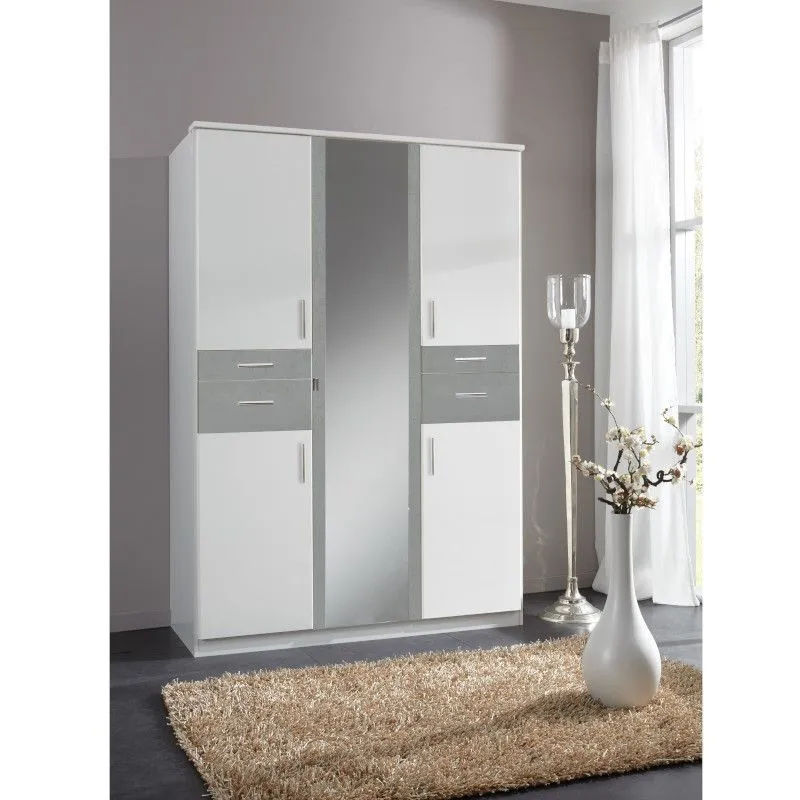 Riidekapp Koblenz valge/helehall