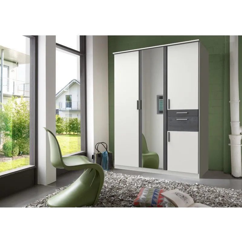 Riidekapp Koblenz valge/digiteras