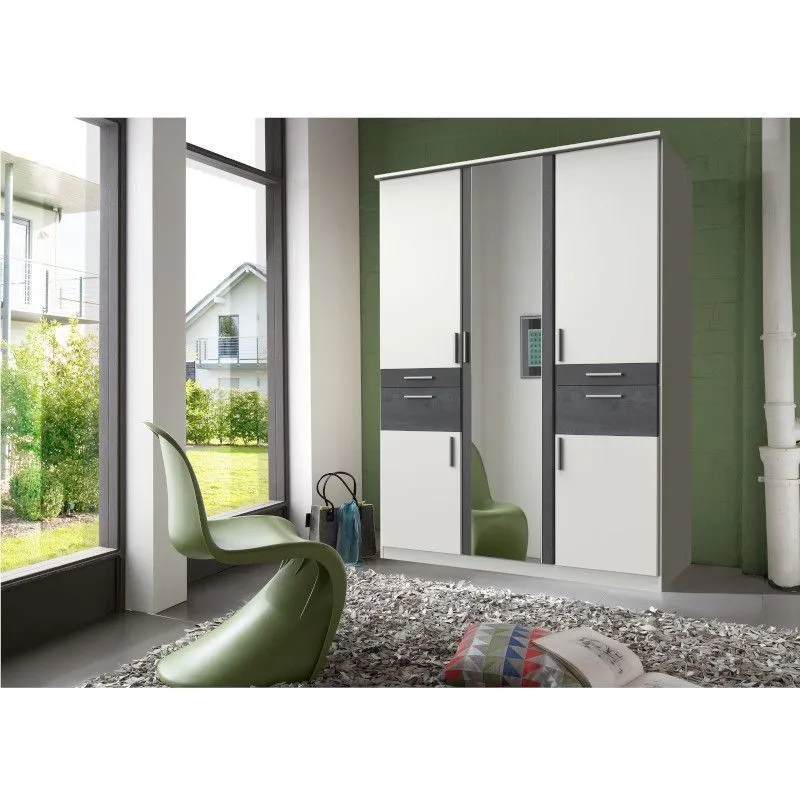 Riidekapp Koblenz valge/digiteras
