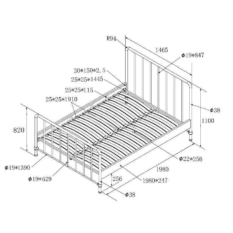 Voodi Bronxx 140x200 oliiv