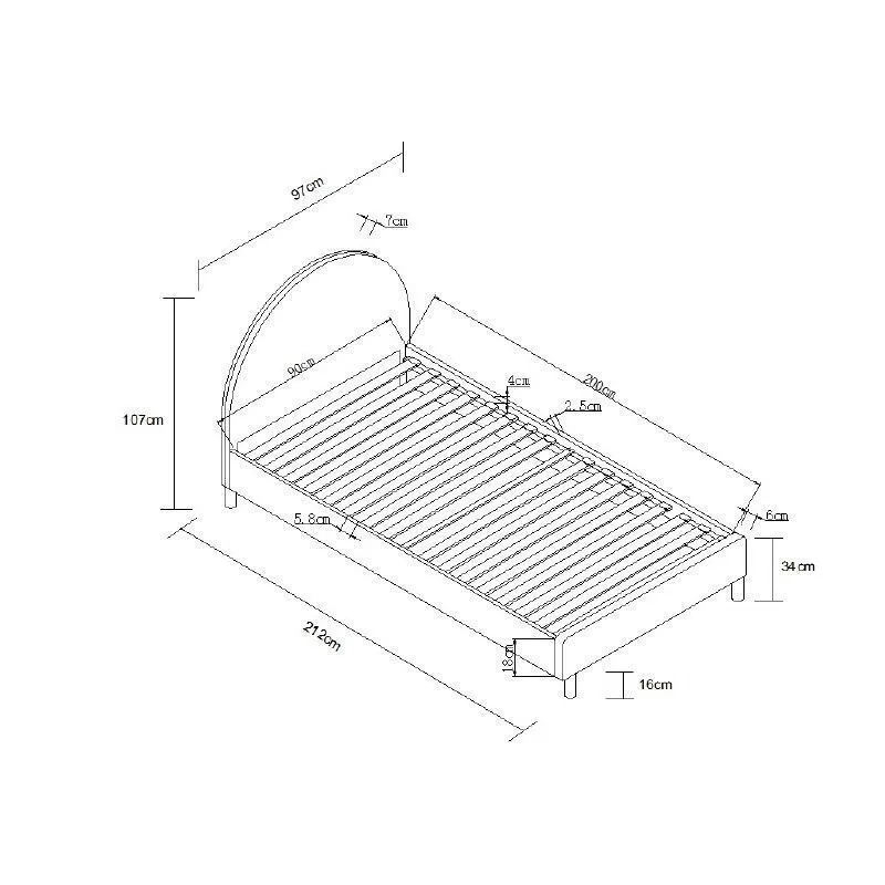 Voodi Moon 90x200 buklee roosa