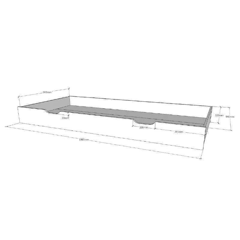 Majavoodi Dallas voodialune sahtel 90x200 antratsiit