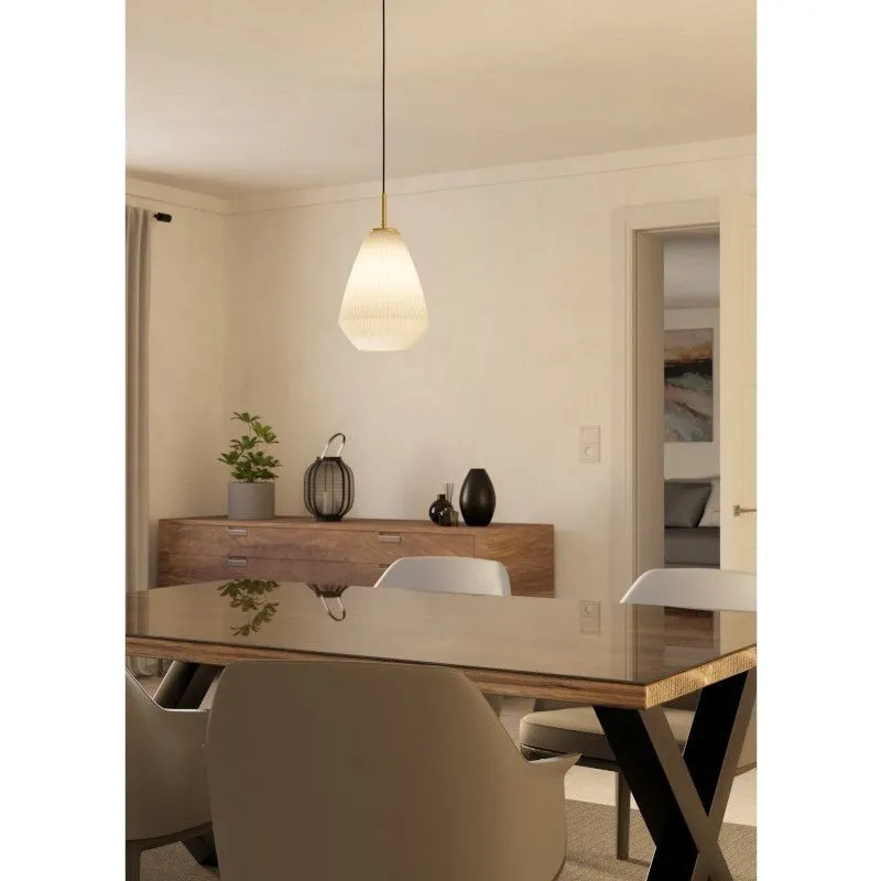 Ripplamp Eglo Caprarola messing/beež