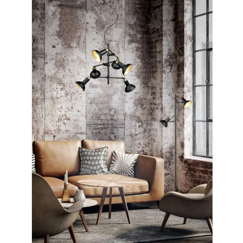 Põrandavalgusti Roxi must/kuldne