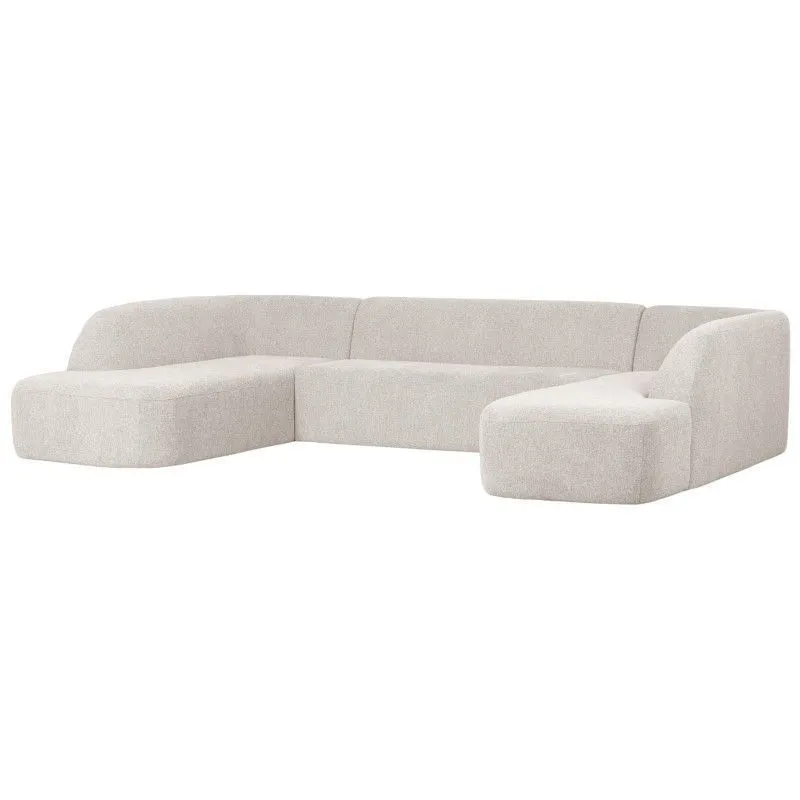 WOOOD U-kujuline diivan Sloping pearl