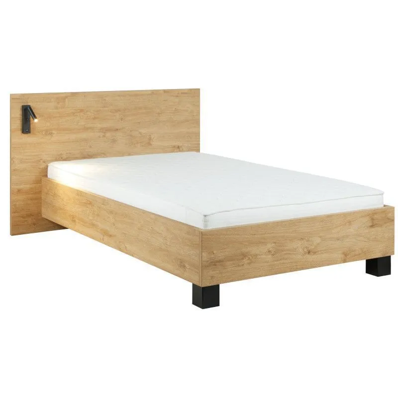 Voodi Clara+valgusti 90x200 kuldne tamm