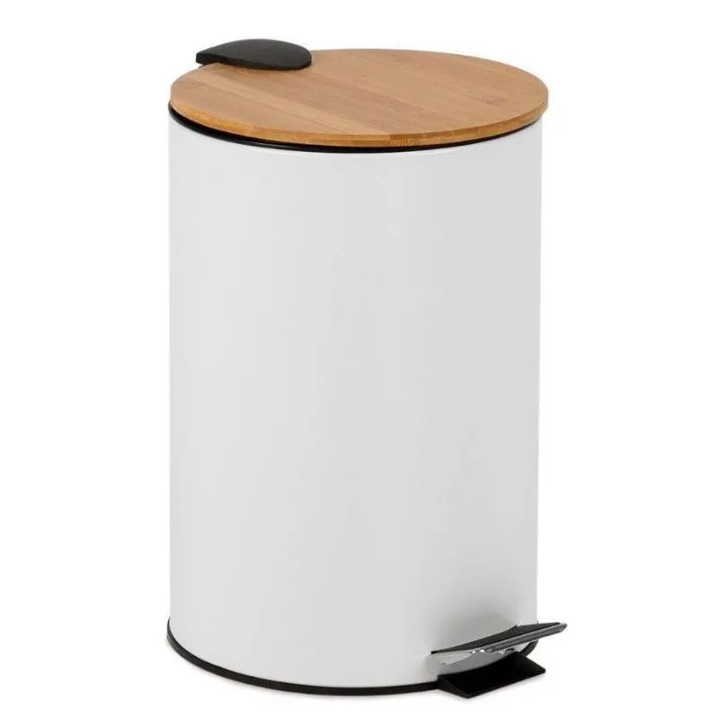 Prügikast 12L valge/bambus