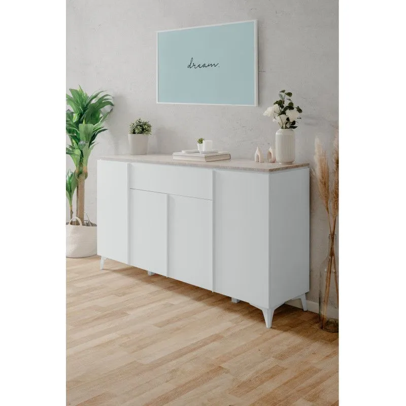 Puhvetkummut Bertrix 177x40 liivakivi/valge