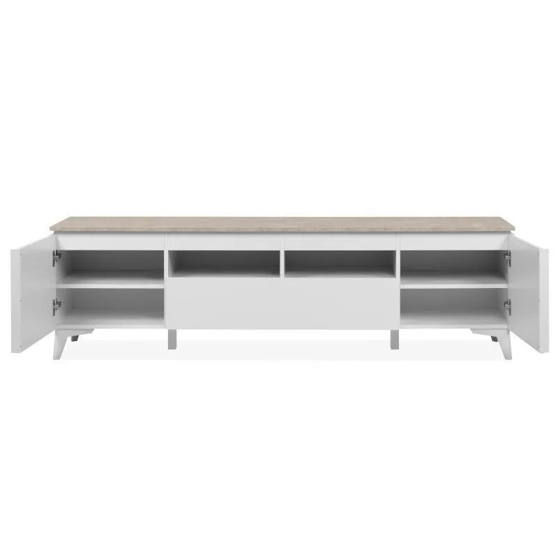 Tv-alus Bertrix 177x40 liivakivi/valge