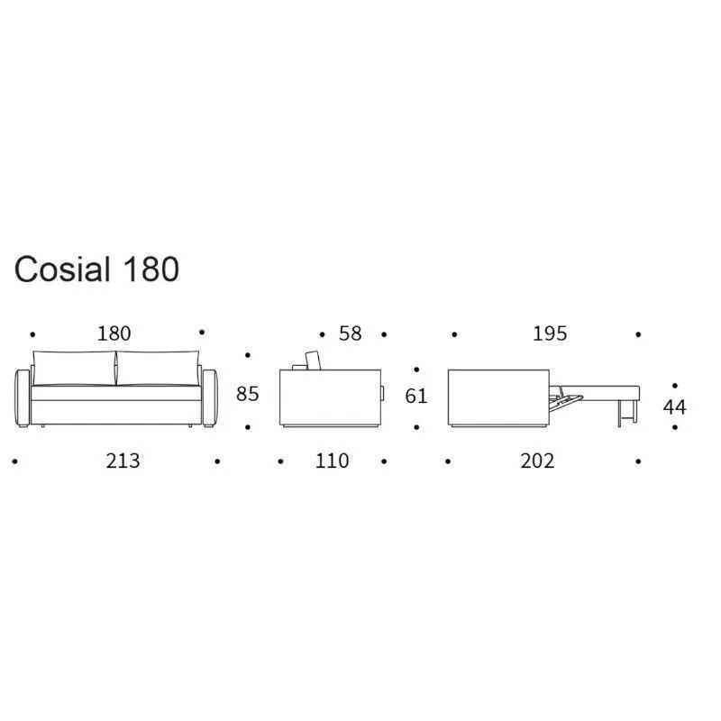 Innovation diivanvoodi Cosial 180 latte