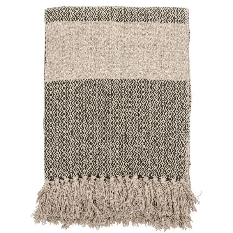 Bloomingville Pleed  Fidan 130x160 hall/roheline