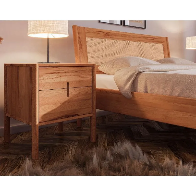 Voodi Rhett-Pl 140x200 õlitatud tamm/rotang