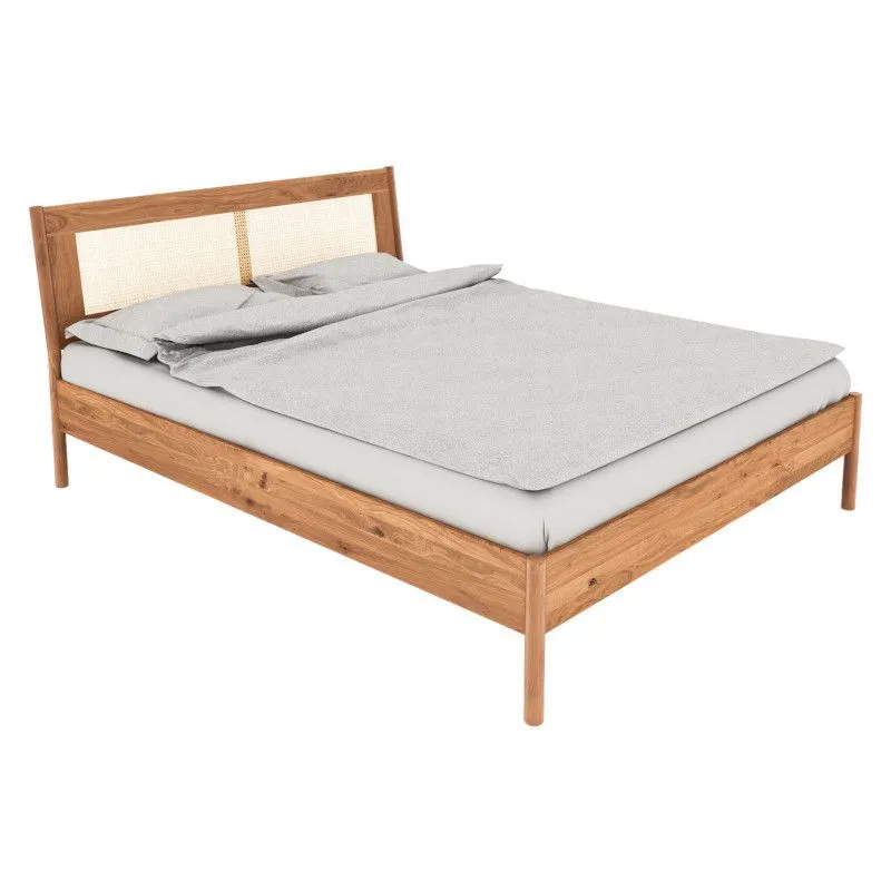 Voodi Rhett-Pl 140x200 õlitatud tamm/rotang
