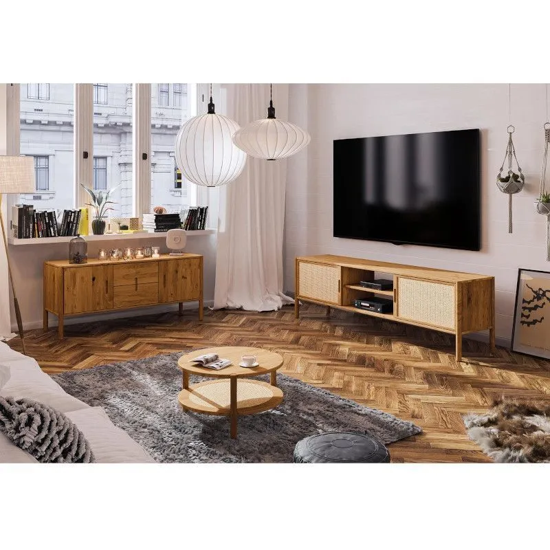 Tv-alus Rhett-Pl 204x46 õlitatud tamm/rotang