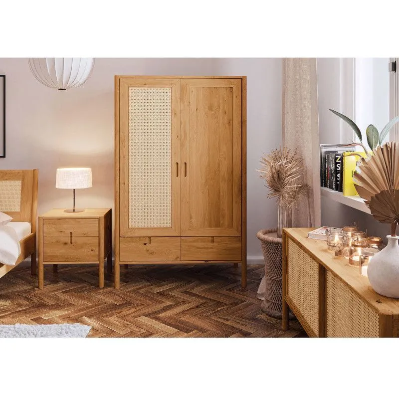 Riidekapp Rhett-Pl 109x60 õlitatud tamm/rotang