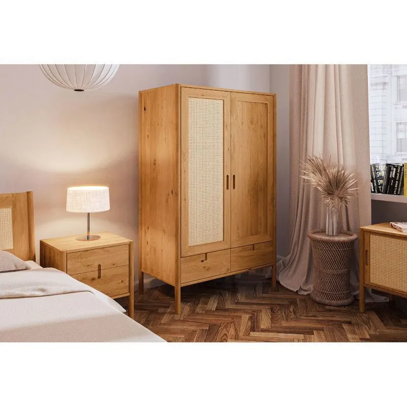Riidekapp Rhett-Pl 109x60 õlitatud tamm/rotang