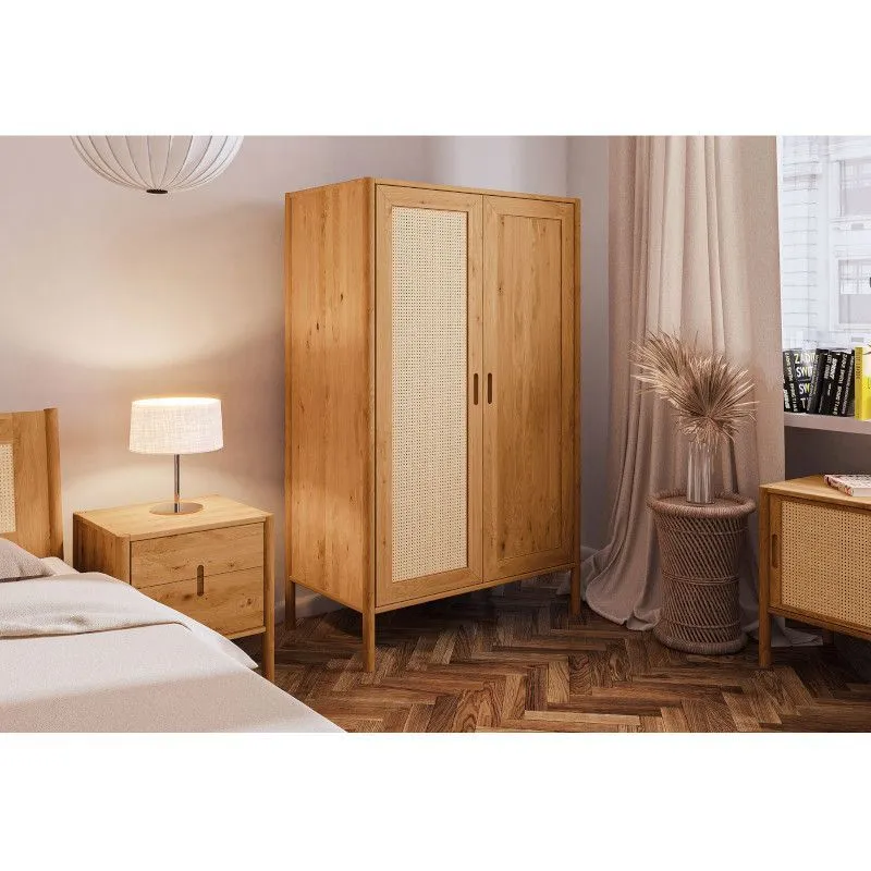 Riidekapp Rhett-Pl 109x60 õlitatud tamm/rotang