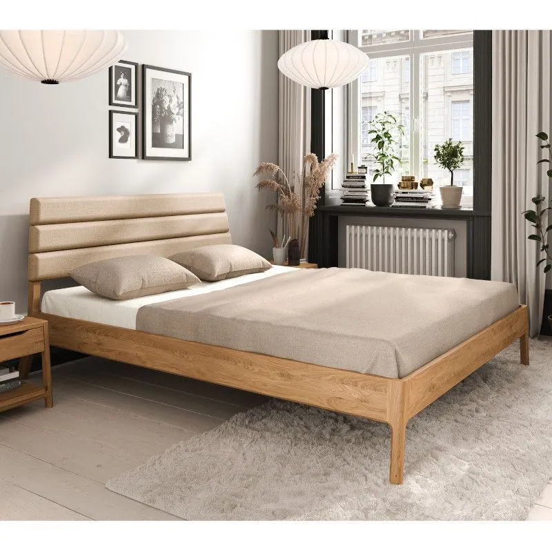 Voodi Rhett-Tw 180x200 õlitatud tamm/kangas