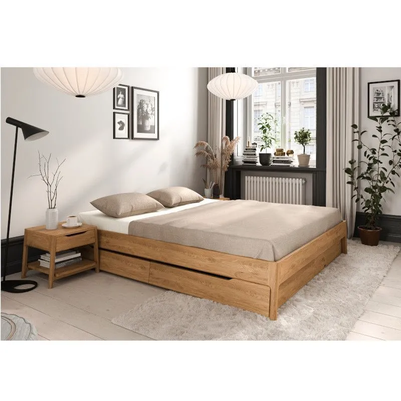 Voodi Rhett-Tw peatsita 160x200 õlitatud tamm
