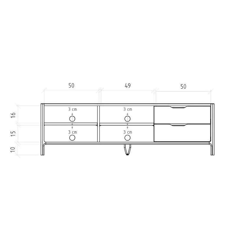 Tv-alus Rhett-Tw 160x50 õlitatud tamm