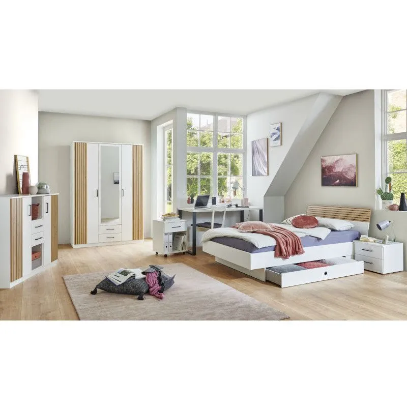 Riidekapp Rügen 135x65 valge/artisan