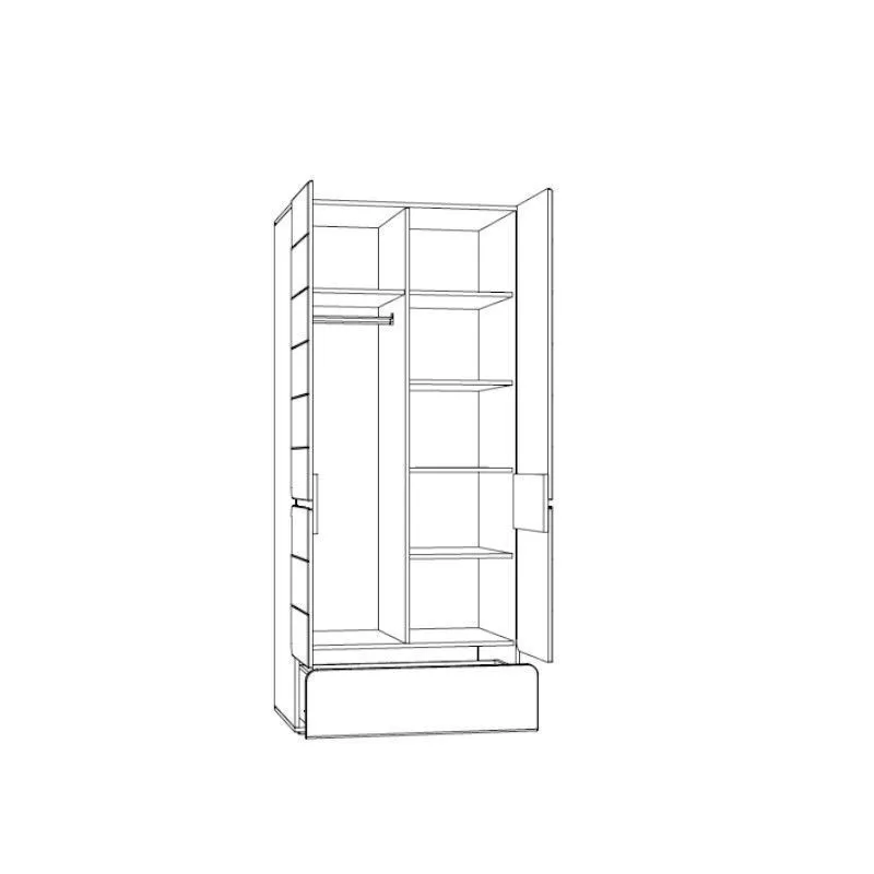 Riidekapp Flexi 1s2u alpi valge/helehall