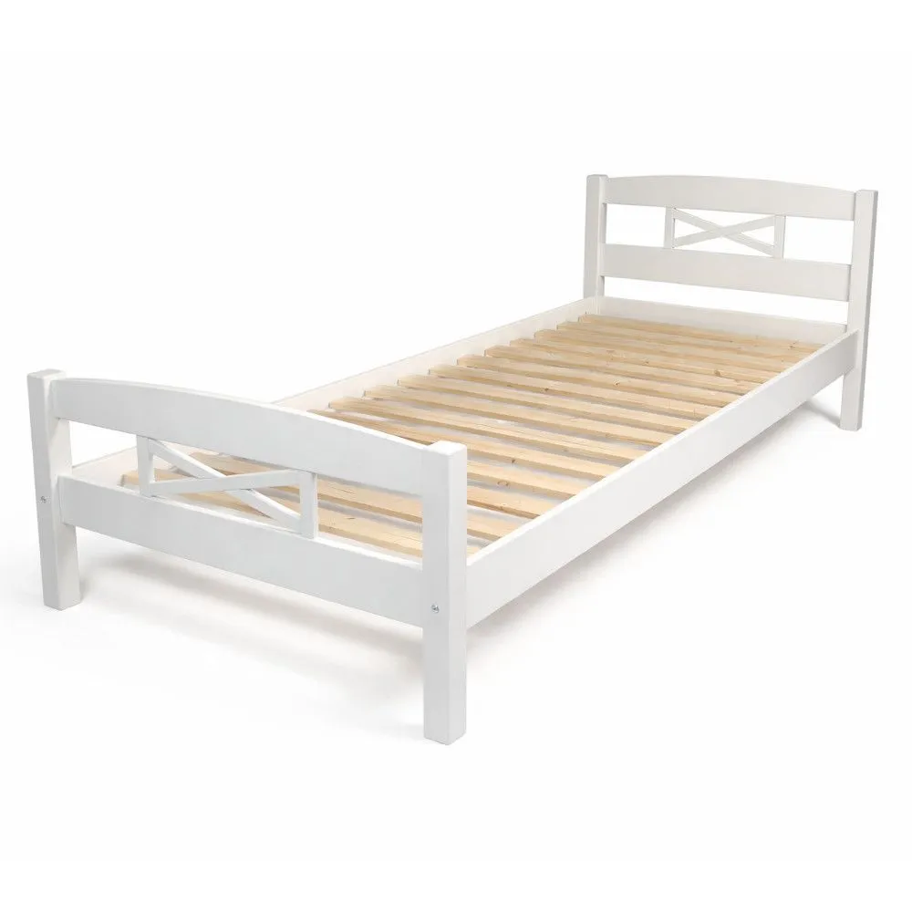 Voodi Lenna 90x200 valge