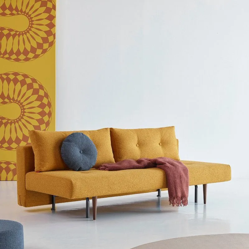 Innovation diivanvoodi Recast Plus kollane/tumepruun