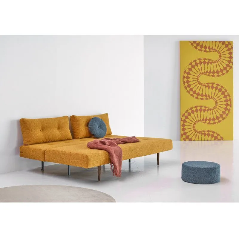 Innovation diivanvoodi Recast Plus kollane/tumepruun