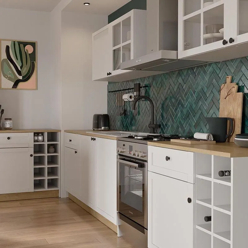Ülemine köögikapp Cottage 2u valge