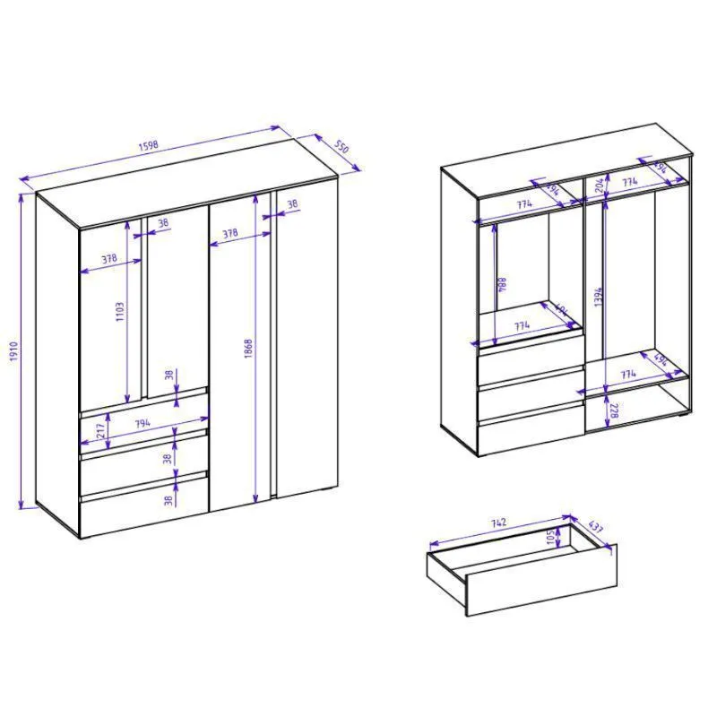 Riidekapp Image 60 4u3s valge