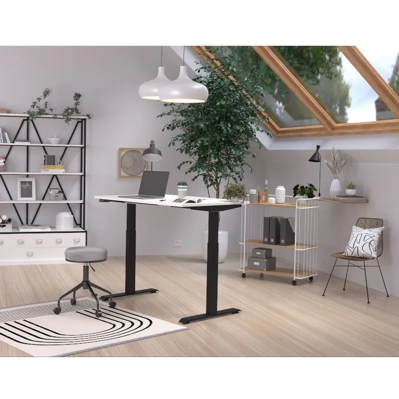 Reguleeritava kõrgusega kirjutuslaud Mailand-Jet 140x80 valge/must