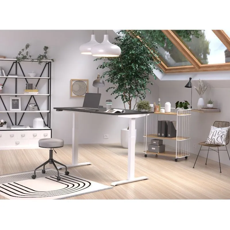 Reguleeritava kõrgusega kirjutuslaud Mailand-Jet 140x80 grafiit/valge
