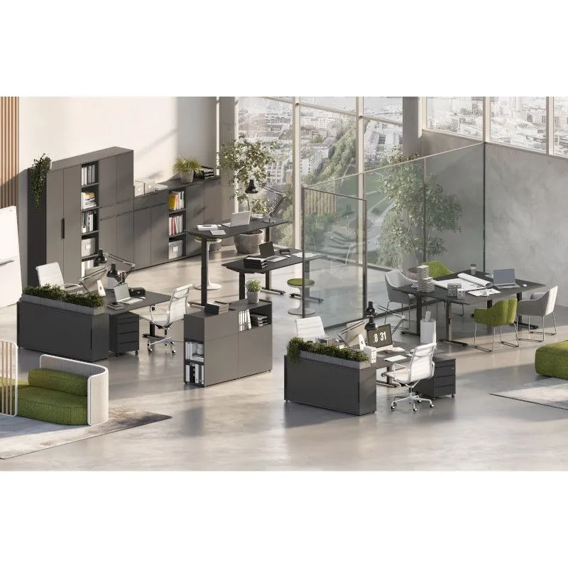 Reguleeritava kõrgusega kirjutuslaud Mailand-Jet 140x80 kašmiir/must