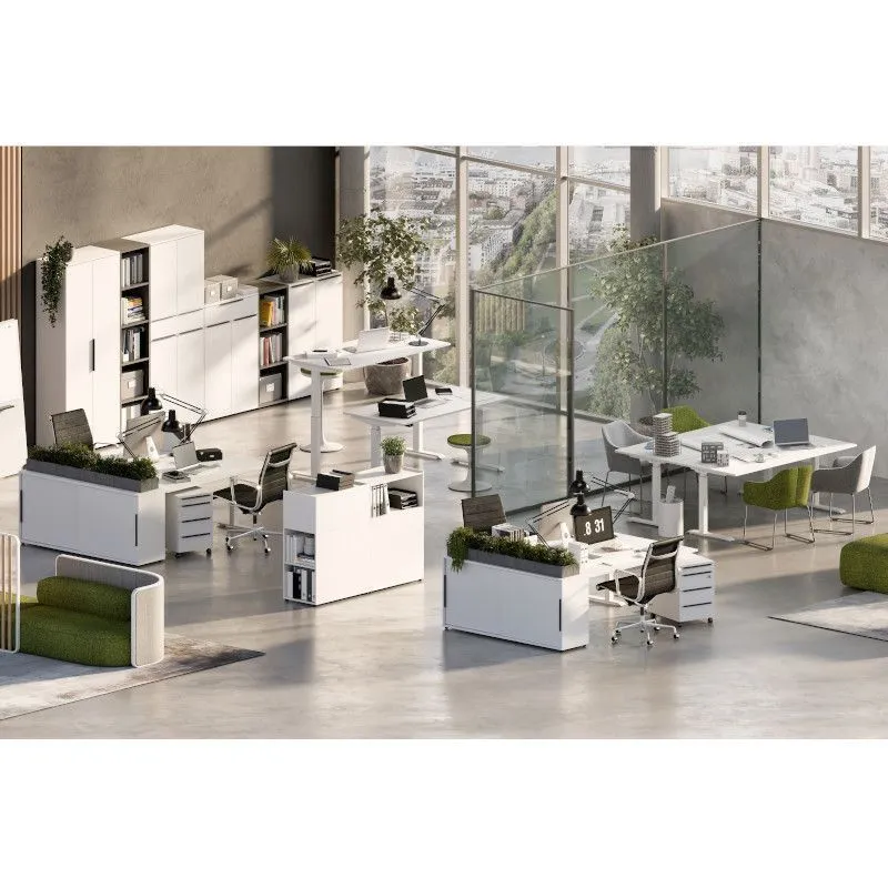 Reguleeritava kõrgusega kirjutuslaud Mailand-Jet 140x80 kašmiir/hõbehall