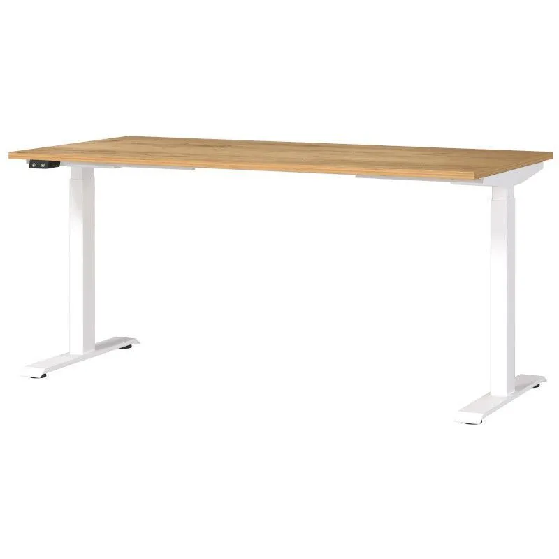 Reguleeritava kõrgusega kirjutuslaud Mailand-Jet 160x80 navarra tamm/valge